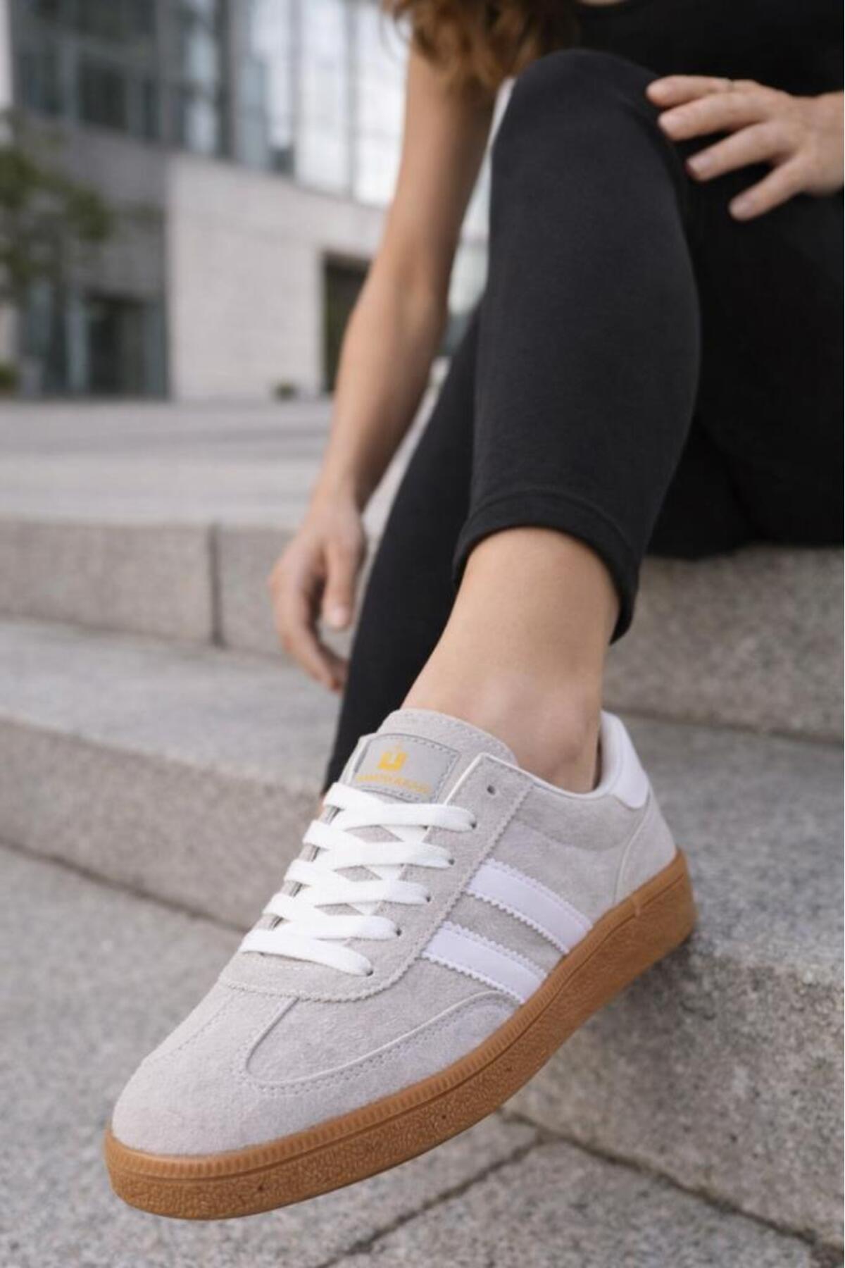 İnan Ayakkabı Gri Taş Beyaz Kadın Sneaker N-3269