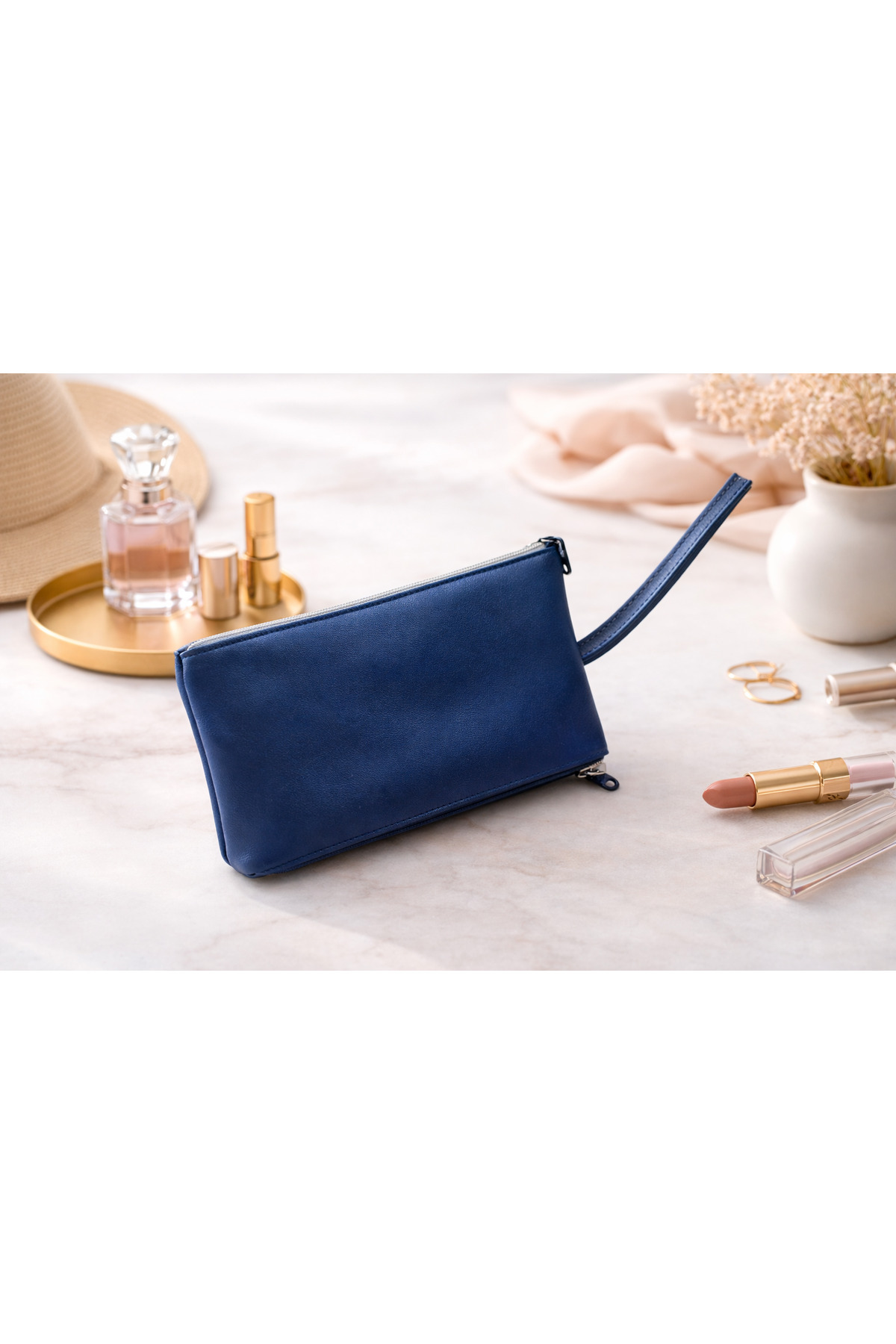 Tutunabilir Kağıt Kadın Bilek Askılı Clutch Çanta, Fermuarlı Küçük El Çantası