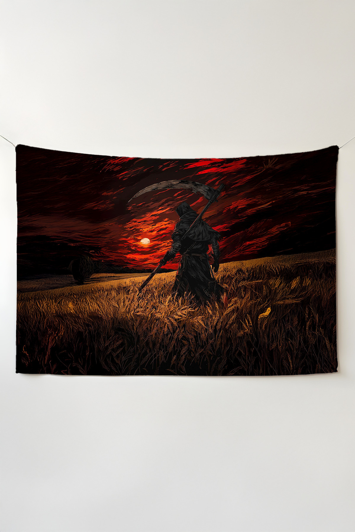 Hand Ring Death Knight Anime Wall Cover – Oversized Tapestry Room Decor High Resolution Printing