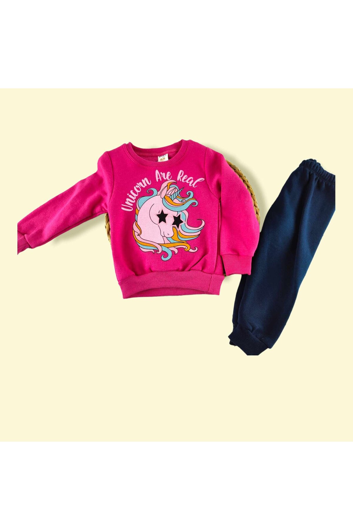 almira anne bebek Unicorn Desenli Kız Çocuk 2'li Takım | Pembe Ve Lacivert Renkli | 3 Yaş fotoğrafı 3 (önizleme)