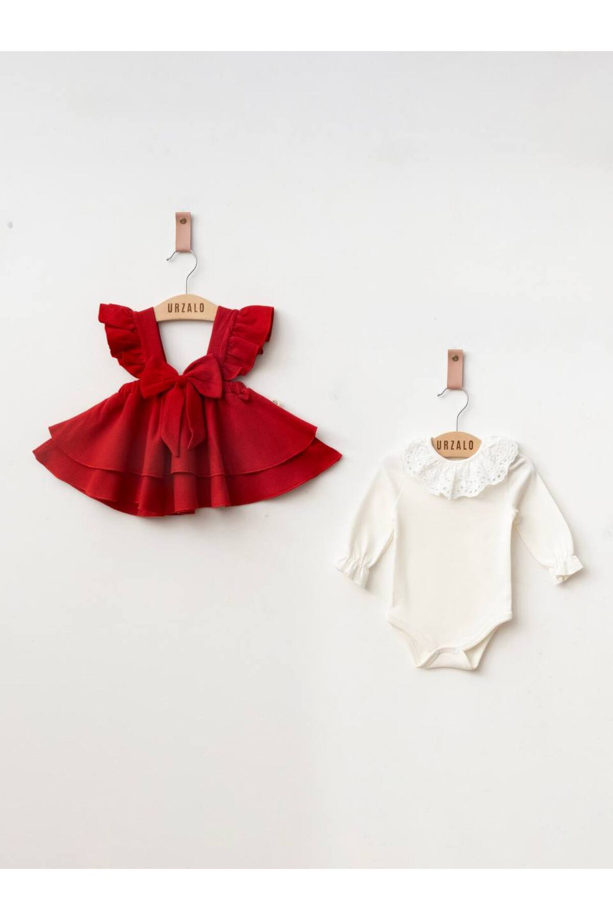 ALLYA MİNİ DRESS Fiyonk Detaylı %100 Pamuk Dantel Yakalı Bodyli Jile Elbise ,Dogumgünü,Özel Gün, Bayramlık Elbise fotoğrafı 3 (önizleme)