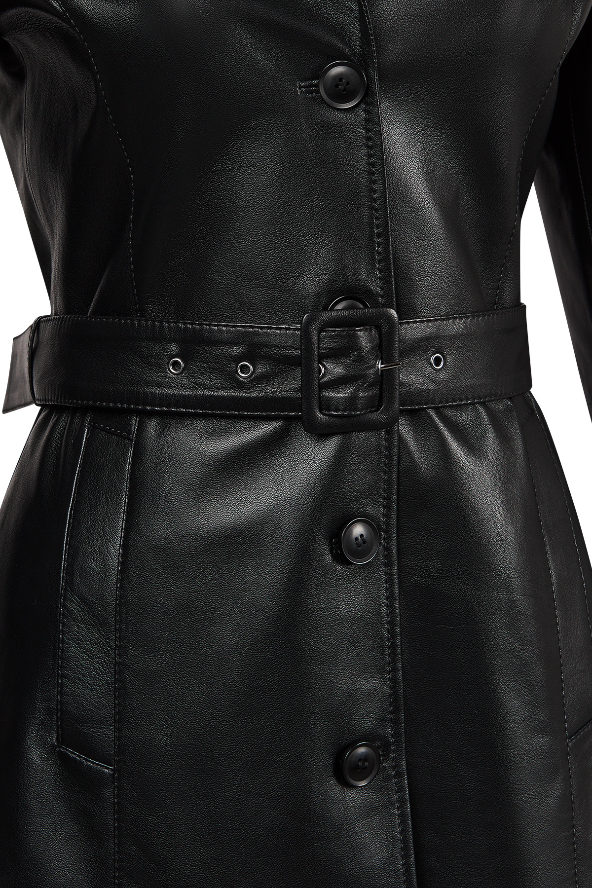 Derimod  Lilian Kadın Siyah Uzun Deri Kaban 26SGE56421M - Görsel 5