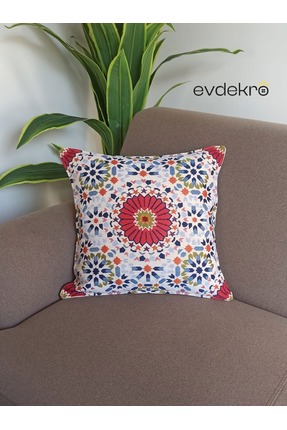 EVDEKRO Tek Yön Etnik Desen Goblen Dokuma Kırlent Kılıfı 45×45 Kare Kılıf