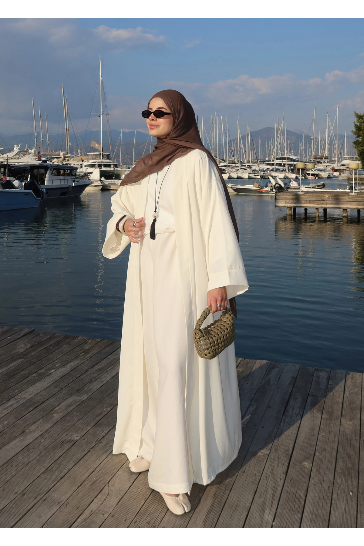 MODA AKSA 1002 DÖKÜMLÜ TENSEL ABAYA vanilya - Fiyatı, Yorumları