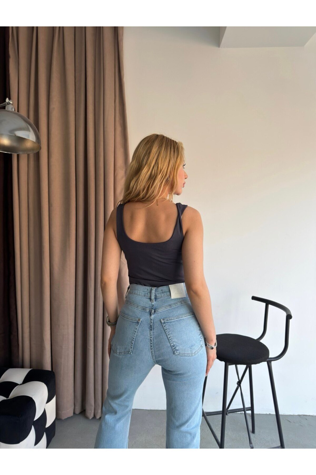 FIREVOGUE  Açık Mavi İspanyol Paça Jean Full Likralı - Görsel 6