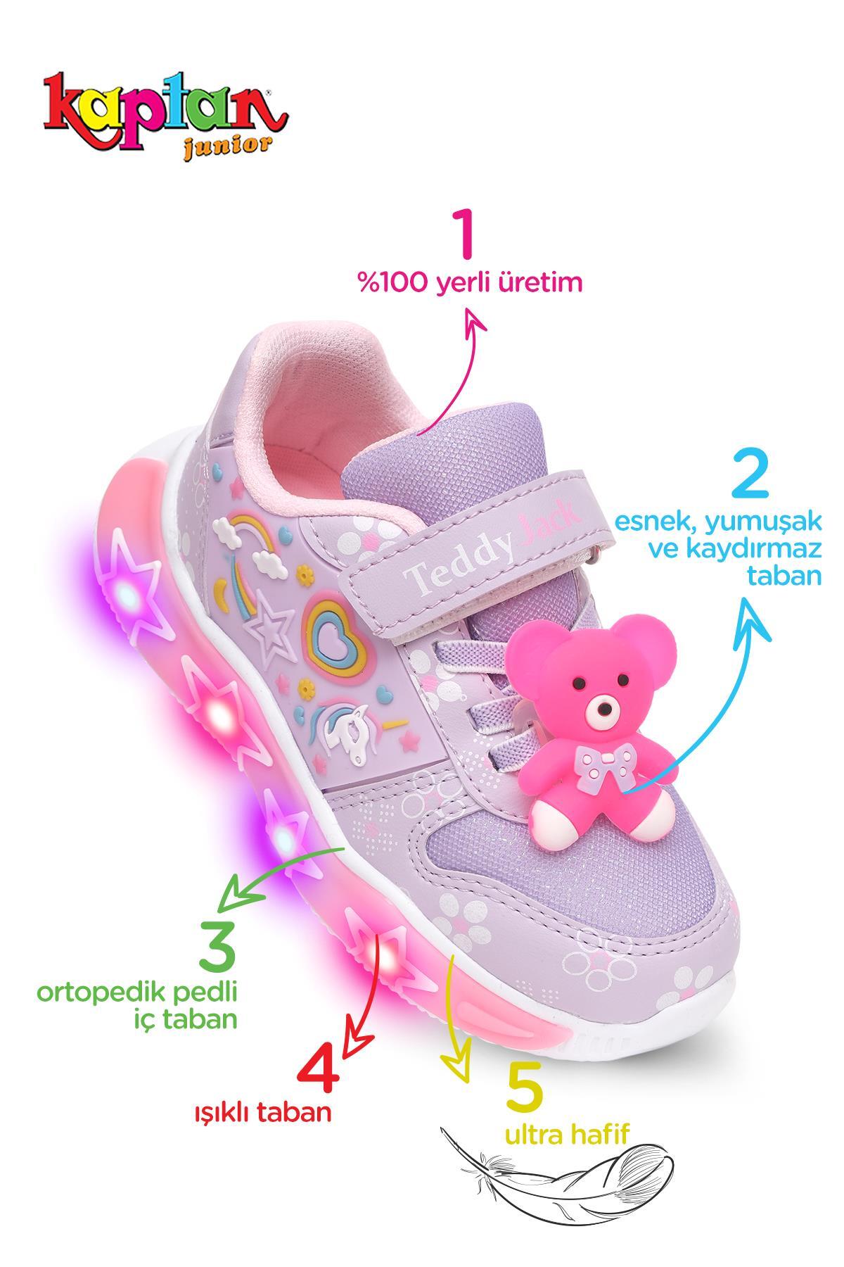 KAPTAN JUNIOR Girl's Lighted Sports Sneakers Walking Shoes Ptjck