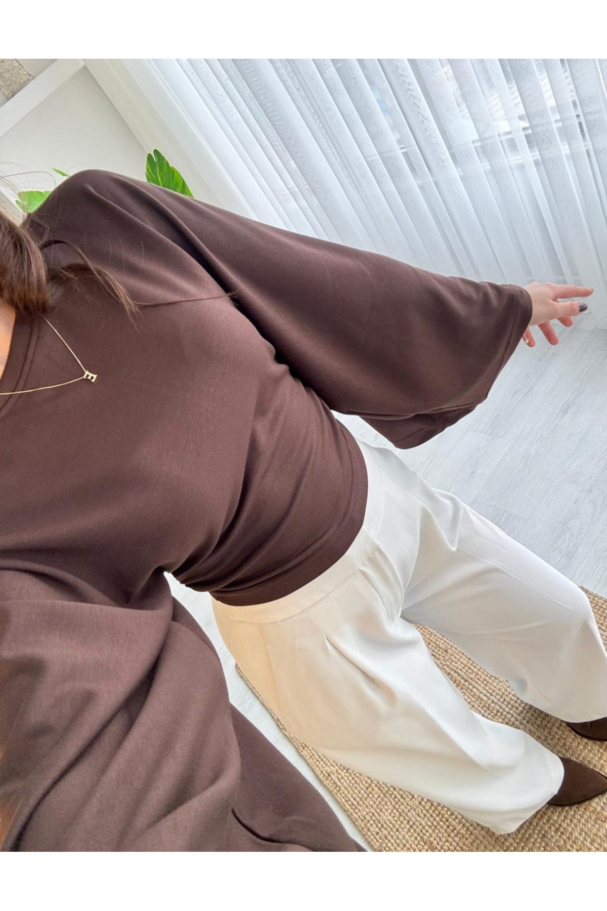 MareandCo  Salaş Kol Bele Oturan Model Bluz - Görsel 3