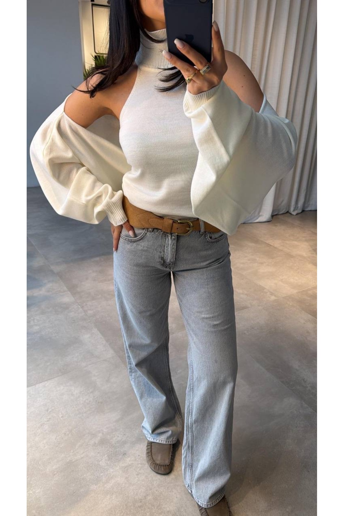 Bessia Butik  Halter Yaka İkili Hırka Takım - Görsel 4