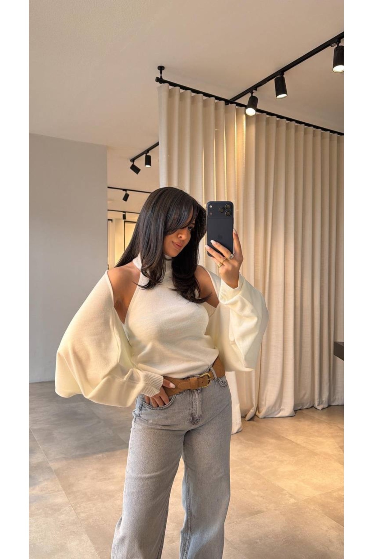 Bessia Butik  Halter Yaka İkili Hırka Takım - Görsel 2