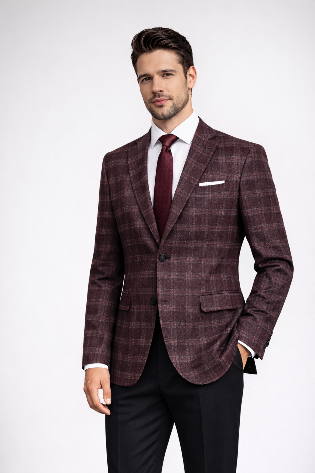 FABIO CASSEL Dar Kesim Tek Erkek Ceket –Premium Kumaş