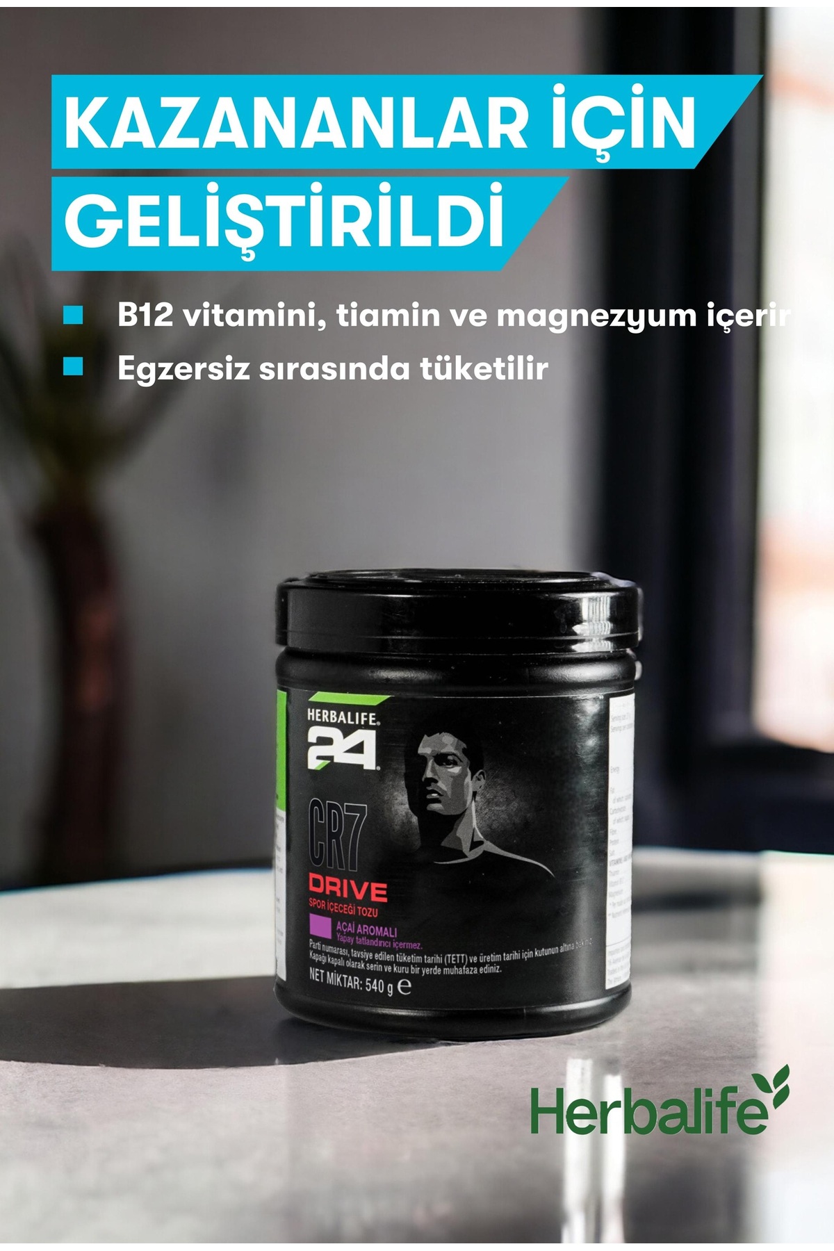 Herbalife CR7 Drive Spor İçeceği Tozu – Açai Aromalı, B1 & B12
