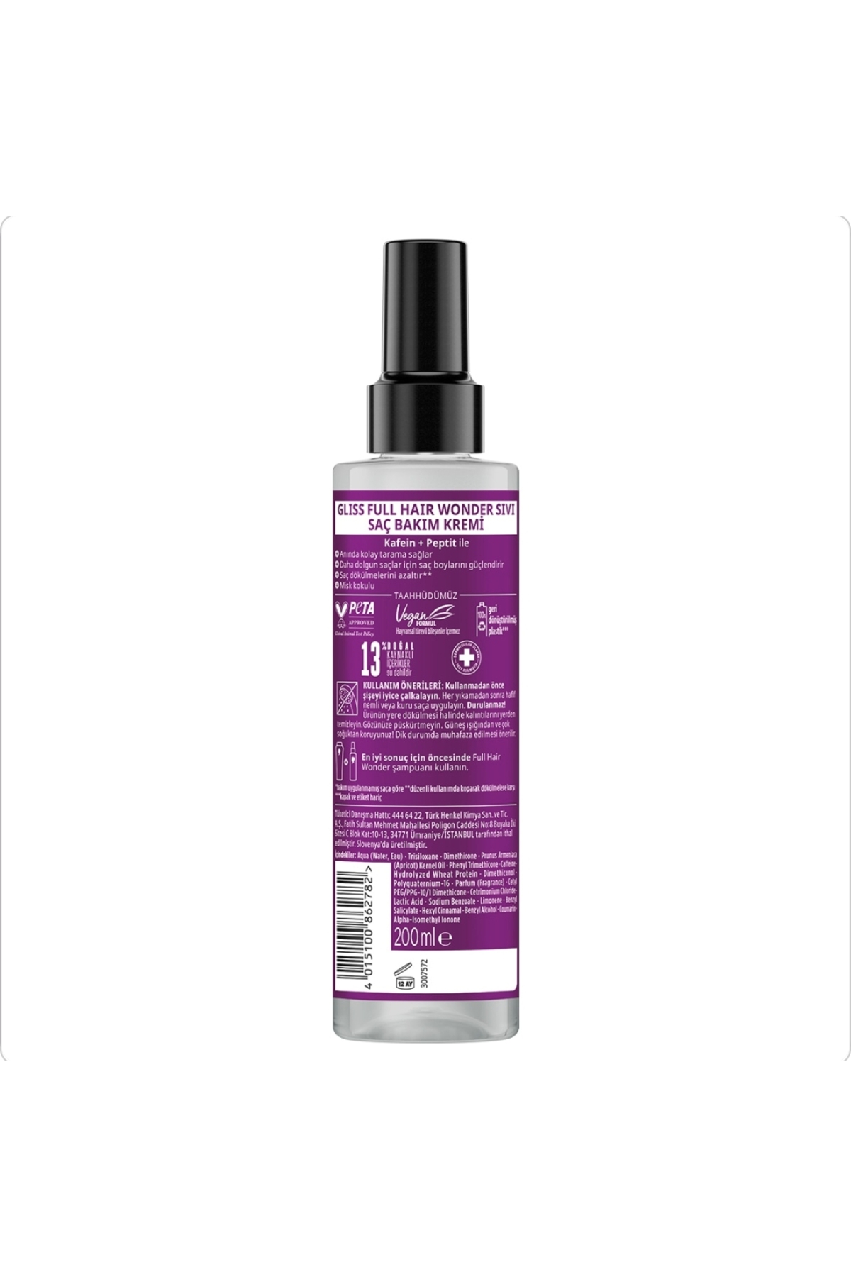 Glıss Sıvı Saç Kremi Full Hair Wonder Dökülme Karşıtı 200 ml x 2 Adet — glıss10365 — تصویر 3 از 7