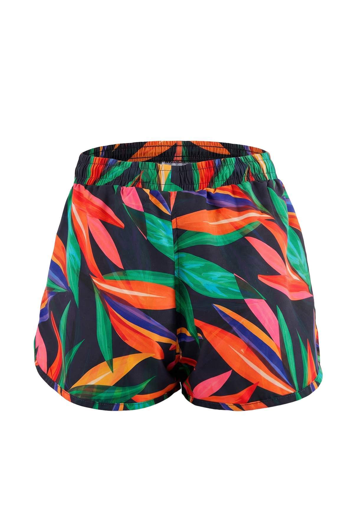 Trendyolmilla  Çiçek Desenli Dokuma Deniz Plaj Şort TBESS24SR00000 - Görsel 2