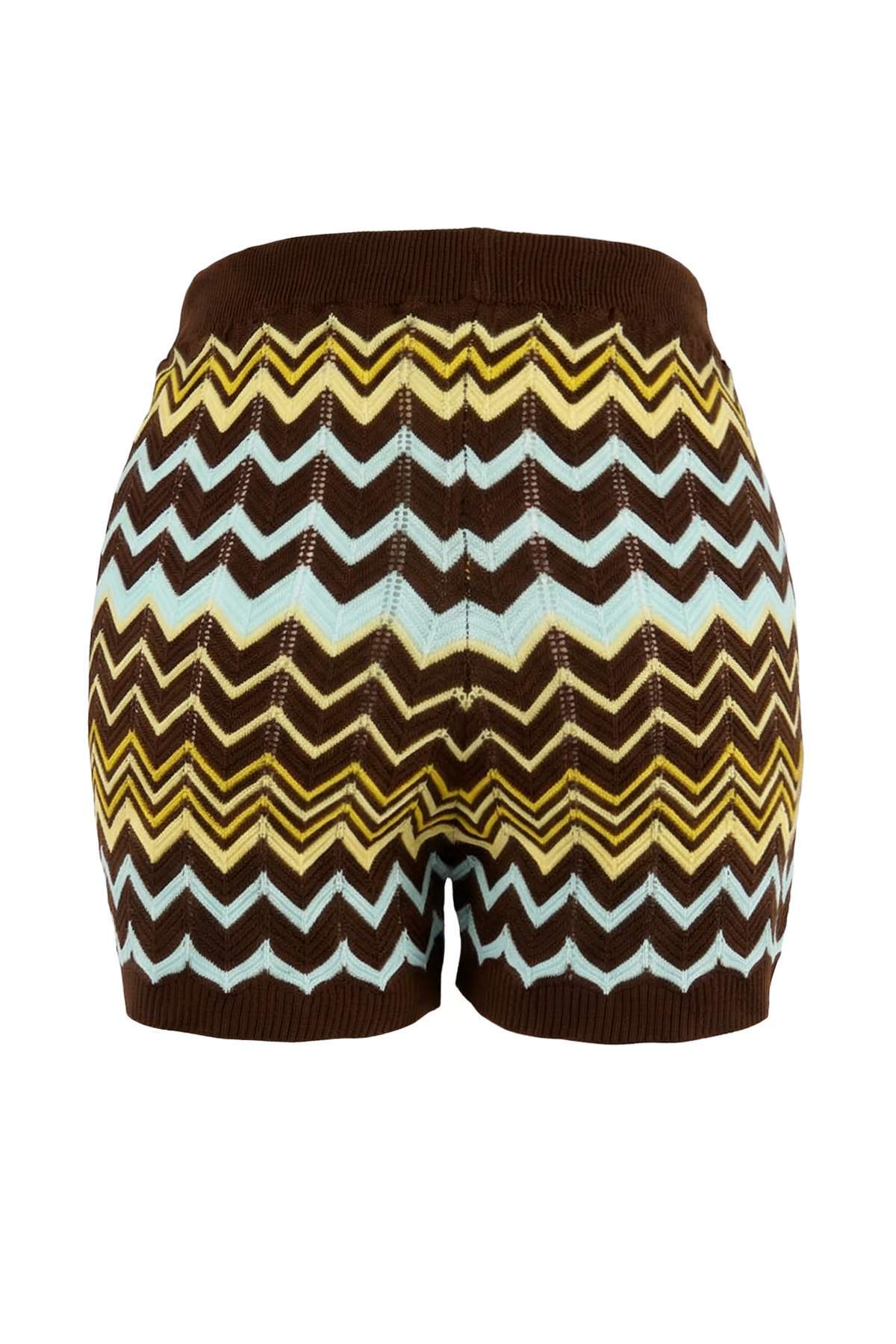 Trendyolmilla  Kahverengi Renk Bloklu Şort-Bluz Triko Alt - Üst Takım TWOSS26AU00050 - Görsel 10