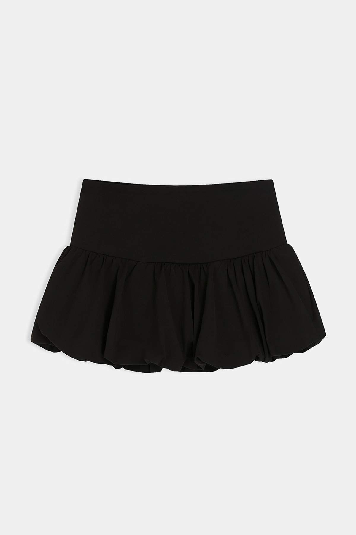 Trendyolmilla  Siyah Düz Balon Normal Bel Mini Pamuklu Esnek Örme Etek TWOSS26ET00138