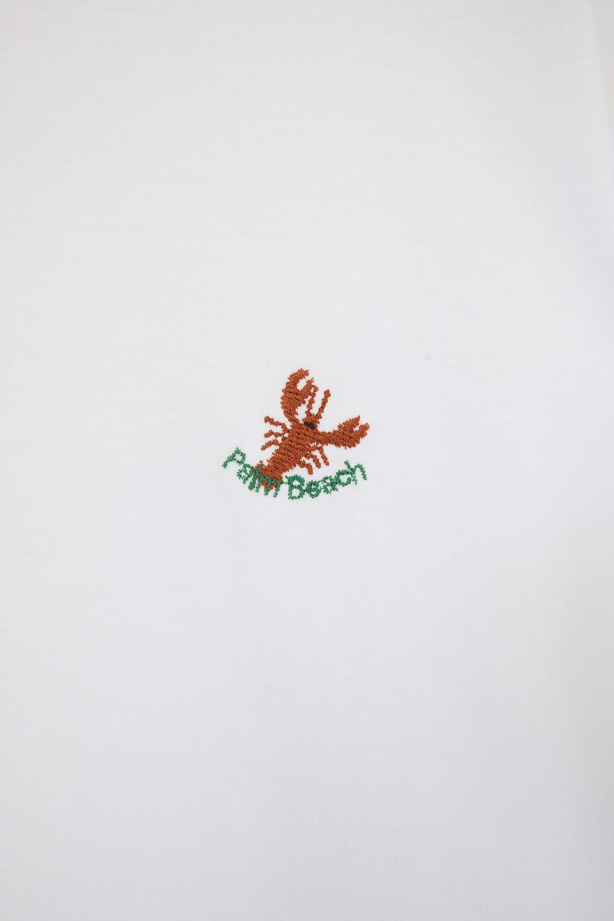 Trendyolmilla  Ekru Istakoz Nakışlı Oversize/Geniş Kesim %100 Pamuk T-Shirt TMNSS26TS00025 - Görsel 5