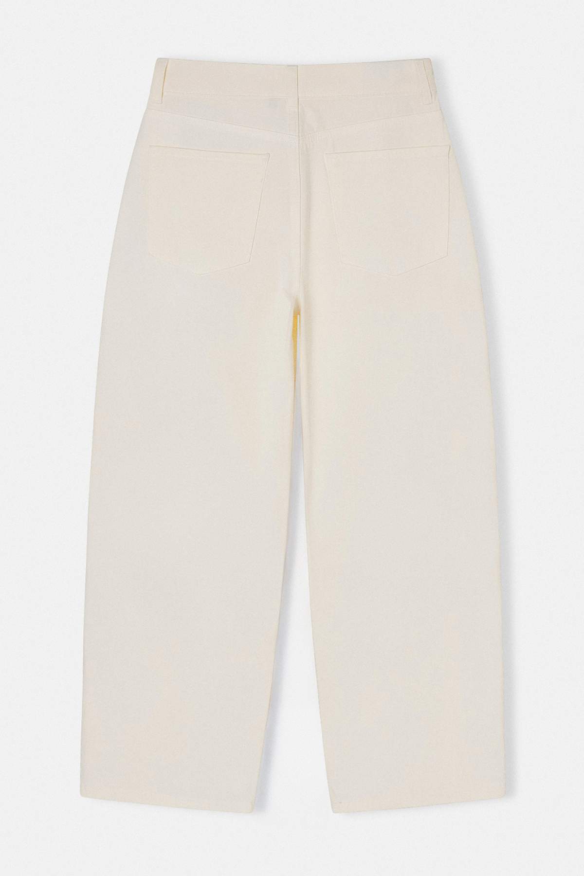 Trendyolmilla  Beyaz Gabardin Kalın Yumuşak Tuşeli Barrel Pantolon TWOSS26PL00084 - Görsel 6