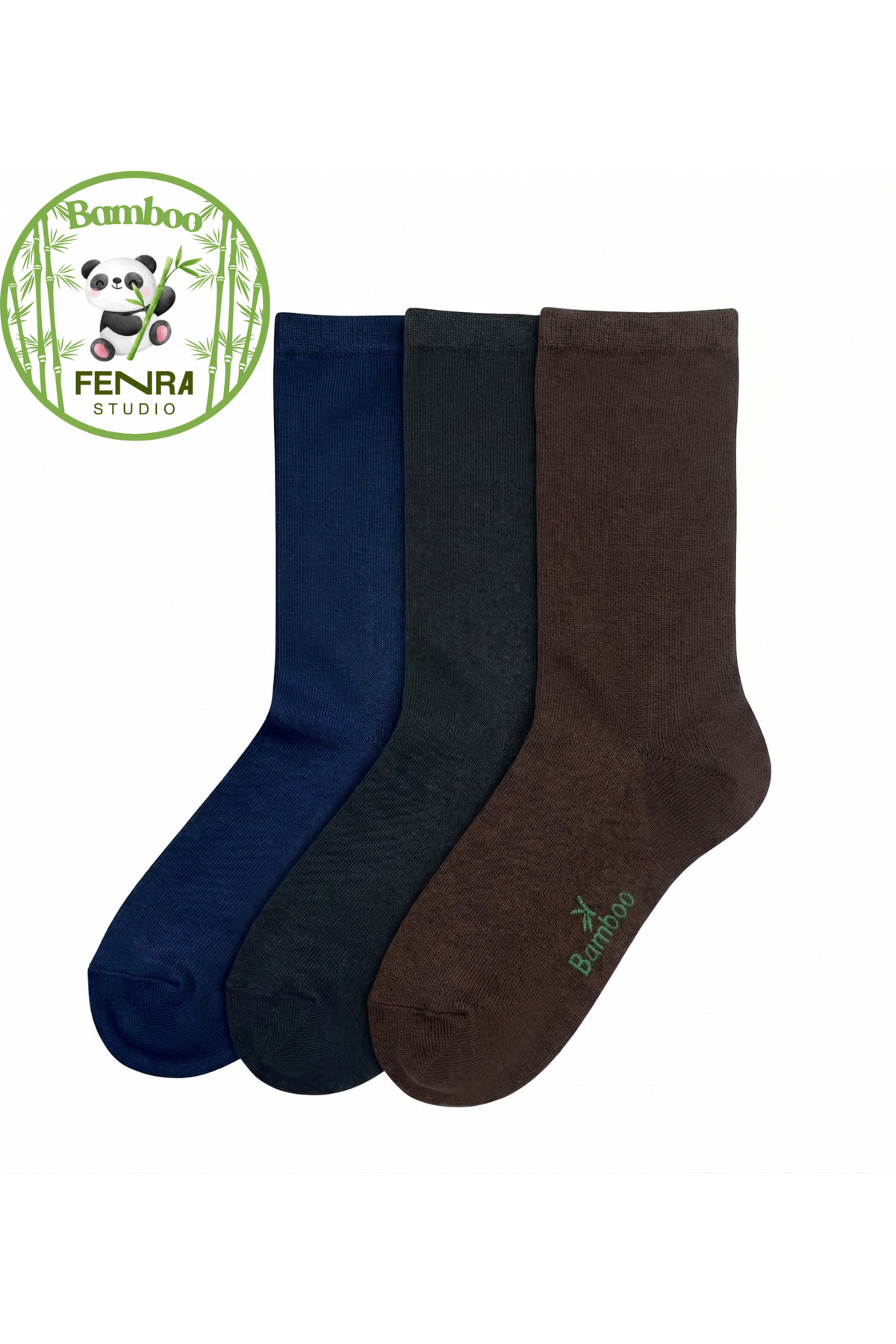 WOMEN 'S 3-PIECE NATURAL BAMBOO SOCKET SOCKS NAVY BLUE BROWN BLACK