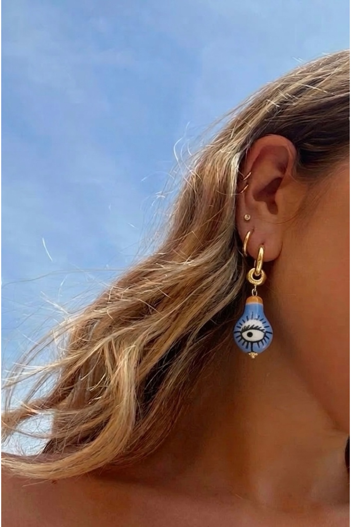 Blue Eye Murano Glass Earrings