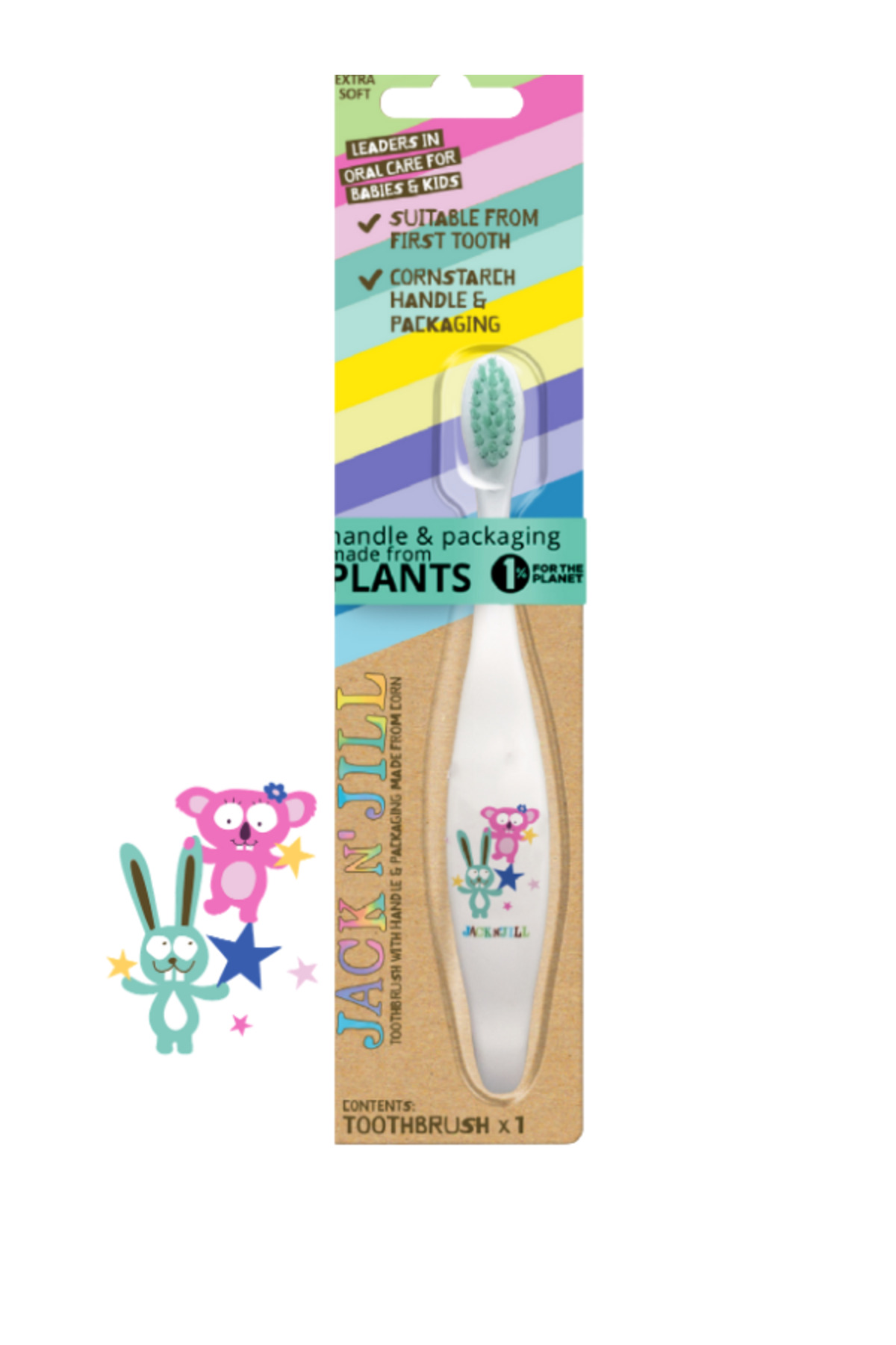 Jack N'Jill Jack N Jill Bebek Diş Bakım Seti (Bunny&Koala Diş Fırçası - Çilek Aromalı Diş Macunu 50g) fotoğrafı 2 (önizleme)