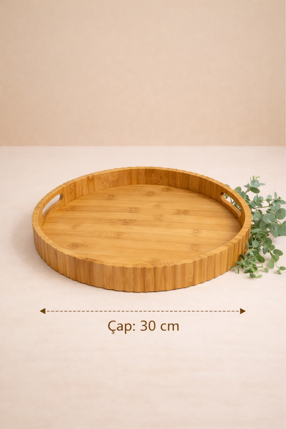 Bambu Tepsi 30 cm | Doğal Ahşap Servis ve Sunum Tepsisi