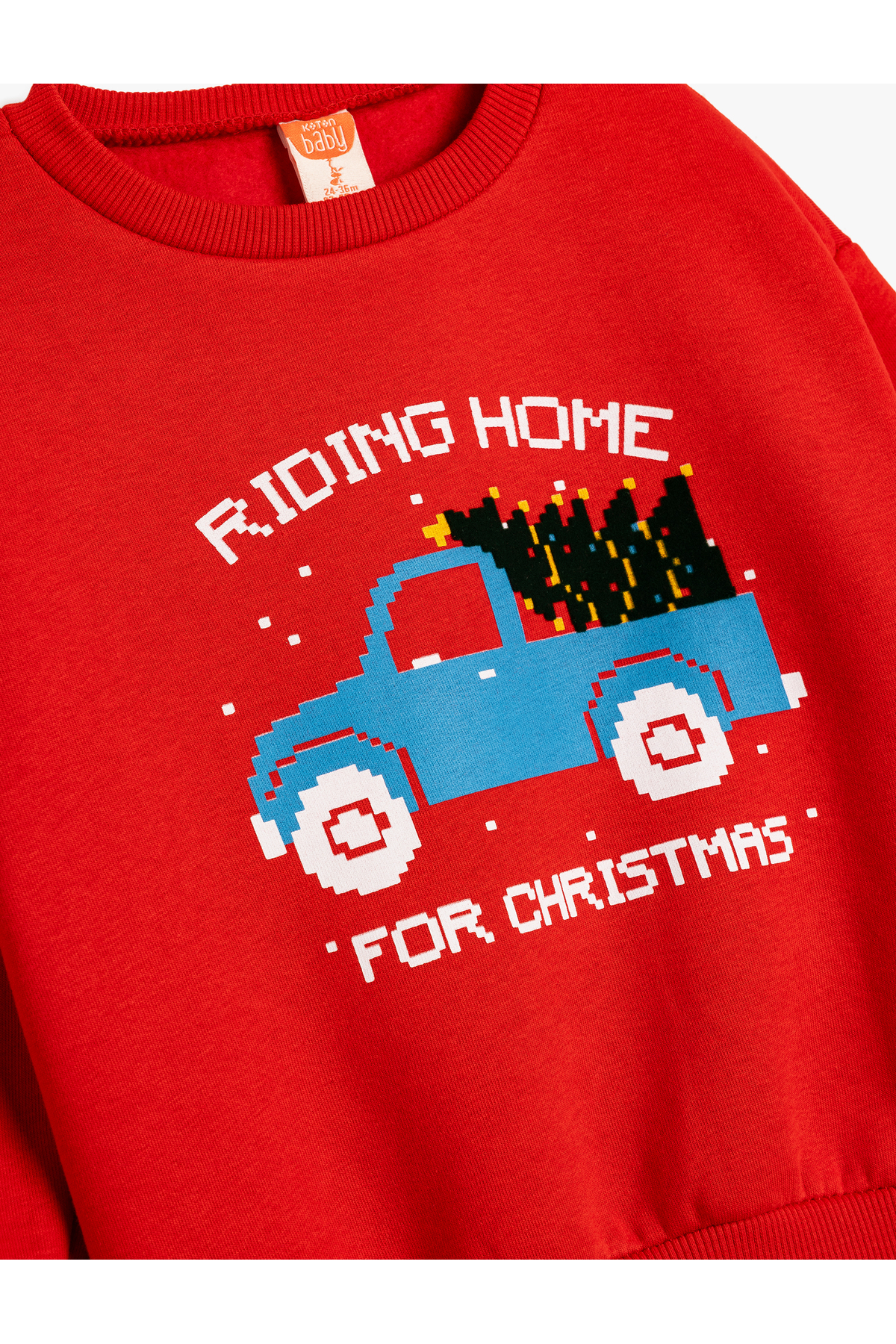 Koton Sweatshirt Yılbaşı Temalı Baskı Detaylı Uzun Kollu Pamuklu Şardonlu fotoğrafı 3 (önizleme)