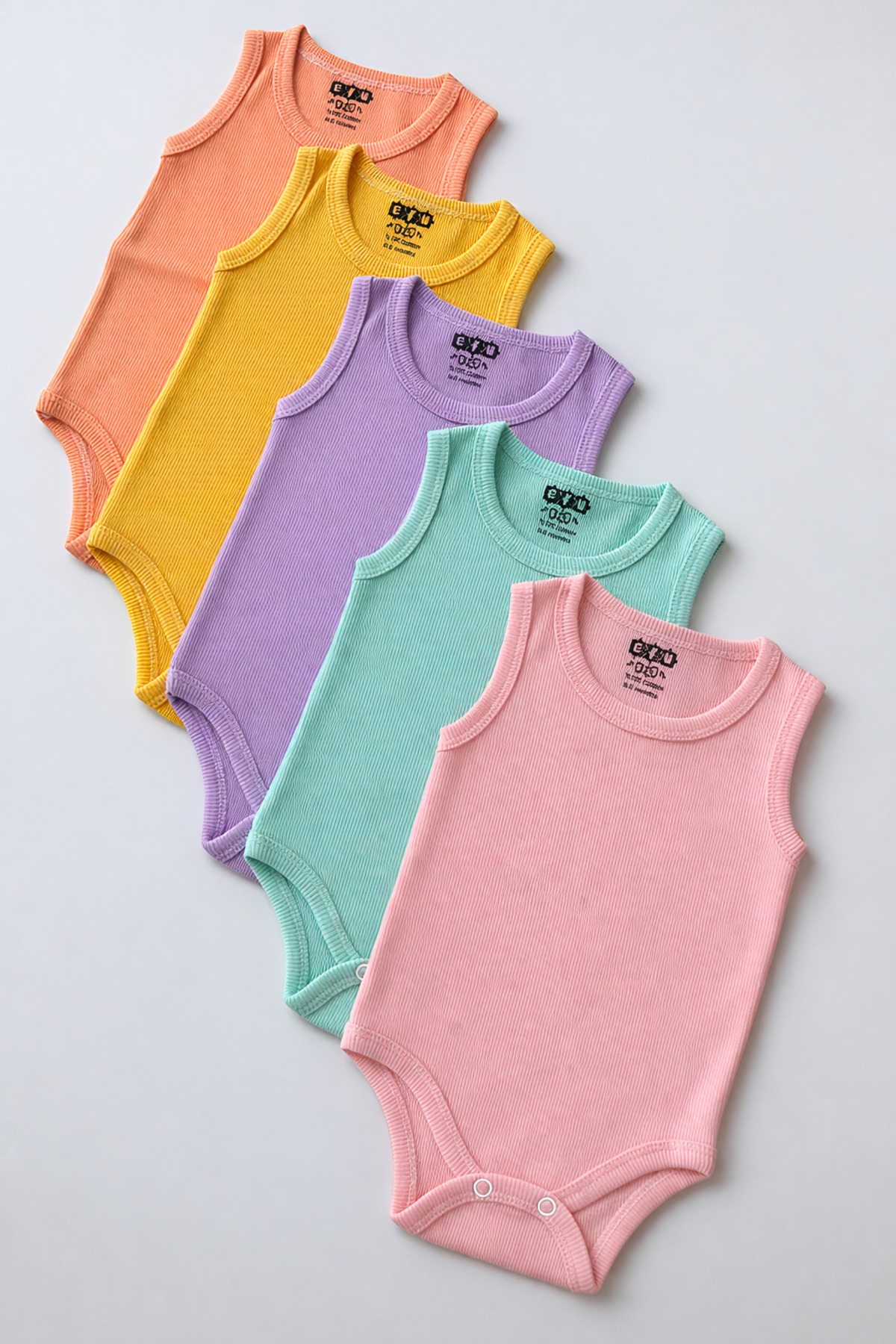 EFU BABY 5'li %100 Pamuklu Askılı Kaşkorse Kız Bebek Atlet Body Zıbın Set fotoğrafı 2 (önizleme)