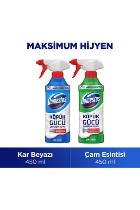 Domestos Köpük Gücü Köpük Çamaşır Suyu Kar Beyazı 450 ml x1 + Çam Esintisi 45...