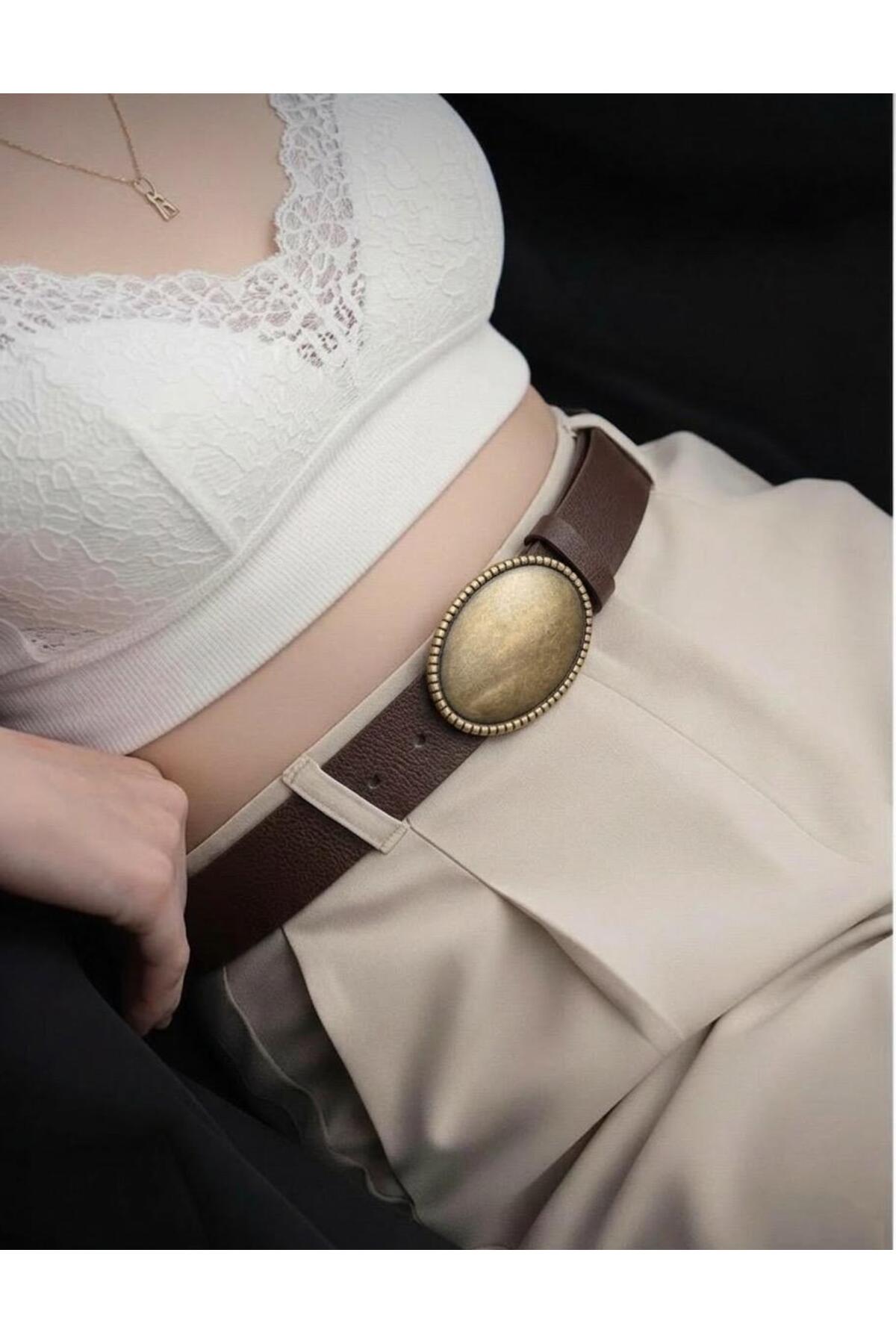 Mynoa  Kovboy Tokalı Kadın Kemeri Pantalon Kemeri Ceket Kemeri