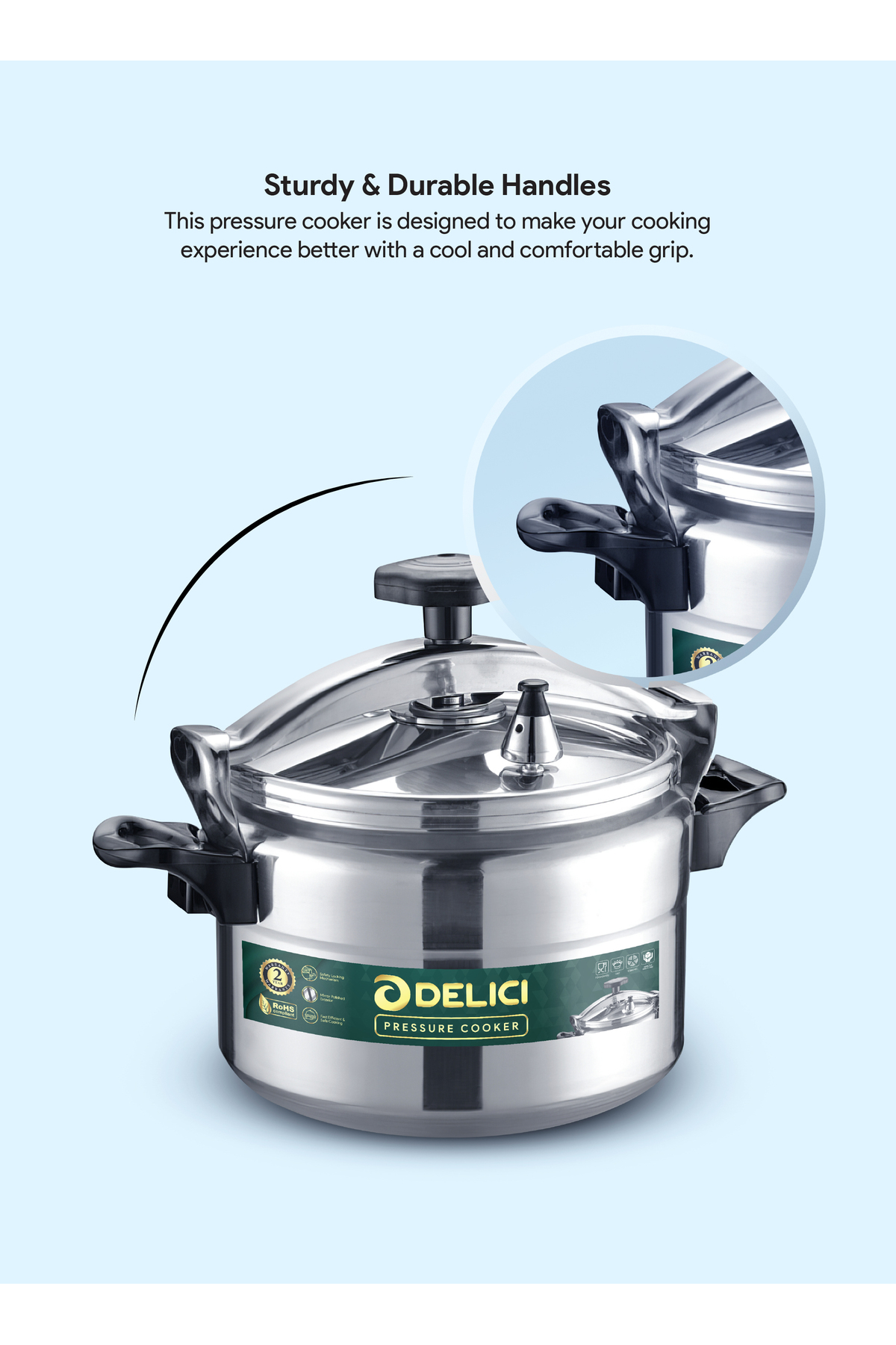 طنجرة ضغط ألومنيوم سعة 7 لترات من DPC7A مزودة بقفل...