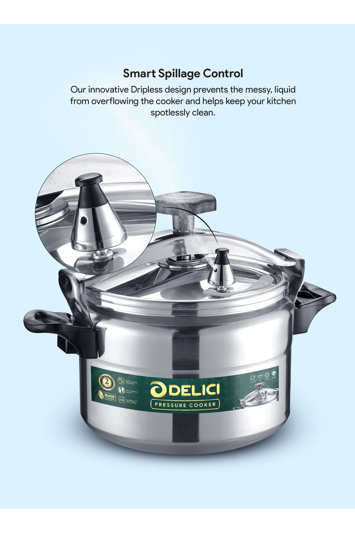 طنجرة ضغط ألومنيوم سعة 7 لترات من DPC7A مزودة بقفل...