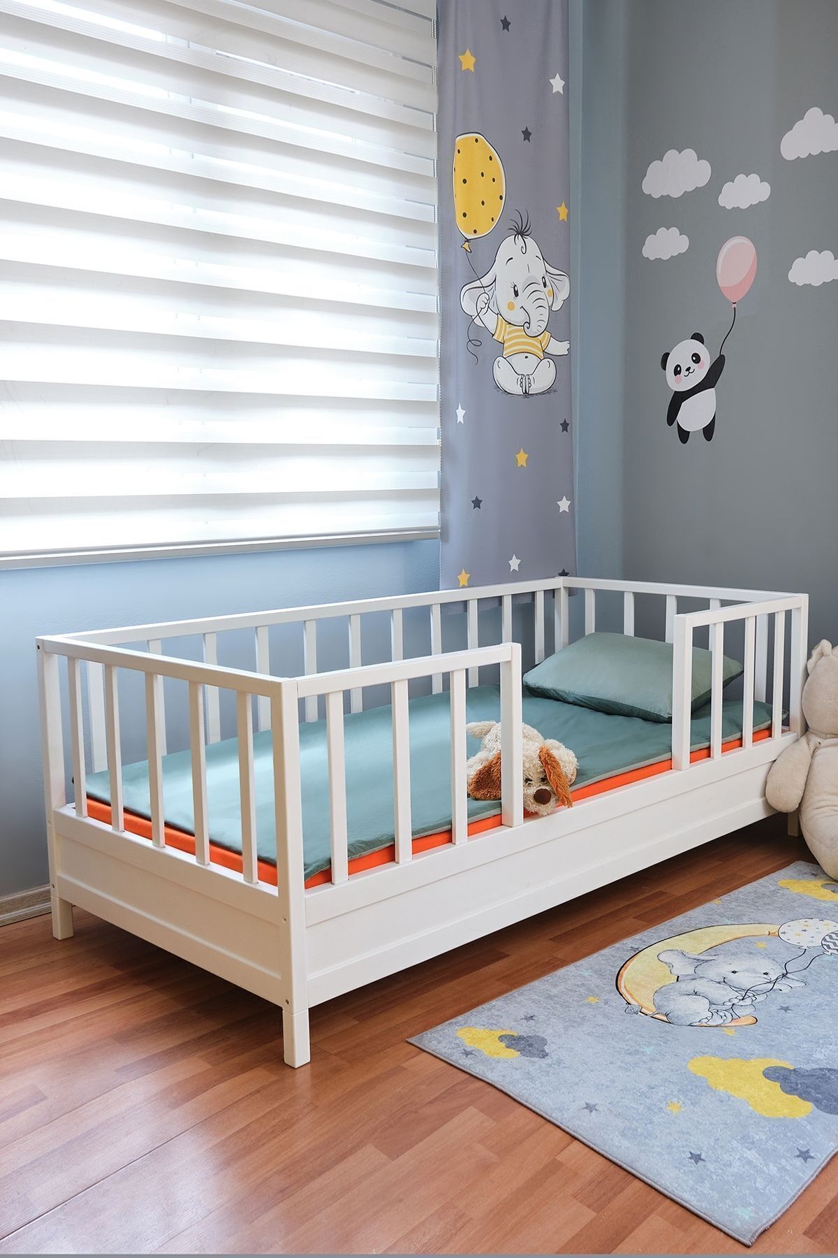 Loolpi Home Aura Beyaz Bebek ve Çocuk Karyolası Unisex Doğal Ahşap Yatak fotoğrafı 4 (önizleme)