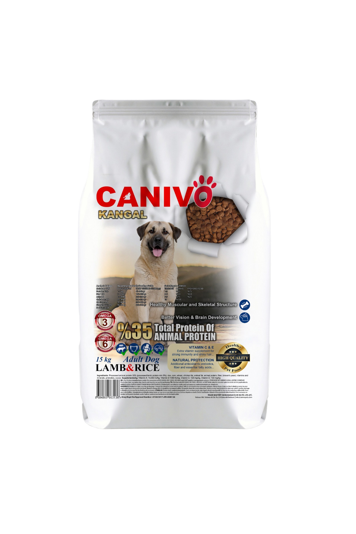  CANIN フードル 15キロ Canivo Kangal Köpek Maması 15 kg - Fiyatı, Yorumları