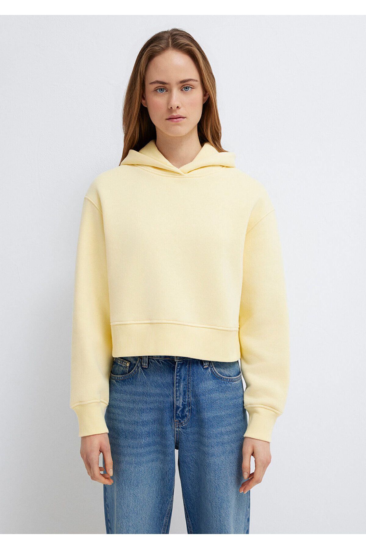 Mavi  Kapüşonlu Sarı Sweatshirt 1S10386-71187 - Görsel 4