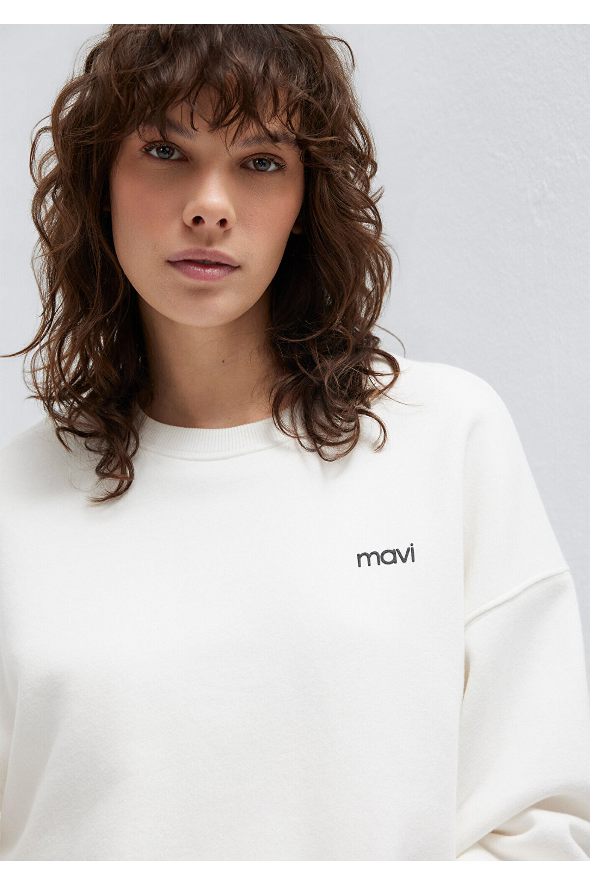 Mavi  Logo Baskılı Ekru Sweatshirt 1S10490-70057 - Görsel 3
