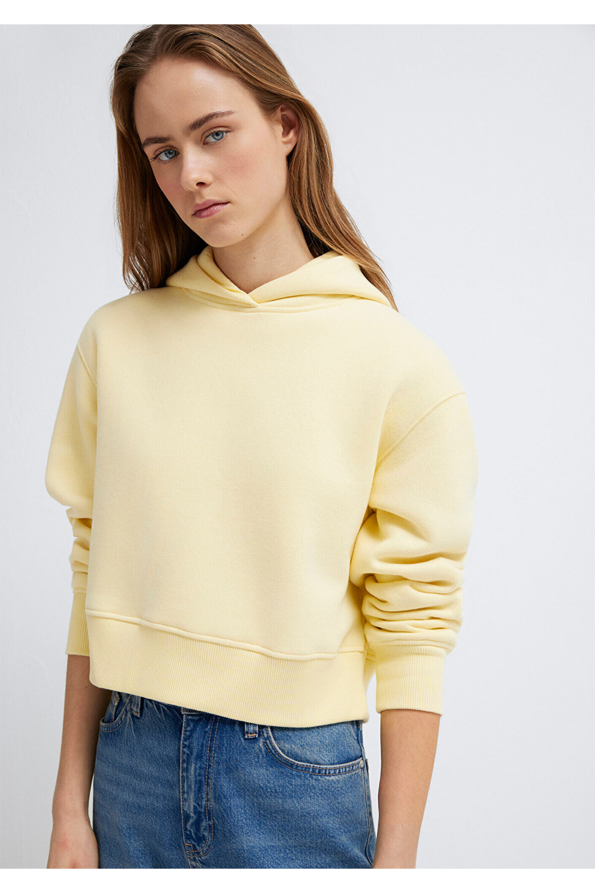 Mavi  Kapüşonlu Sarı Sweatshirt 1S10386-71187 - Görsel 2