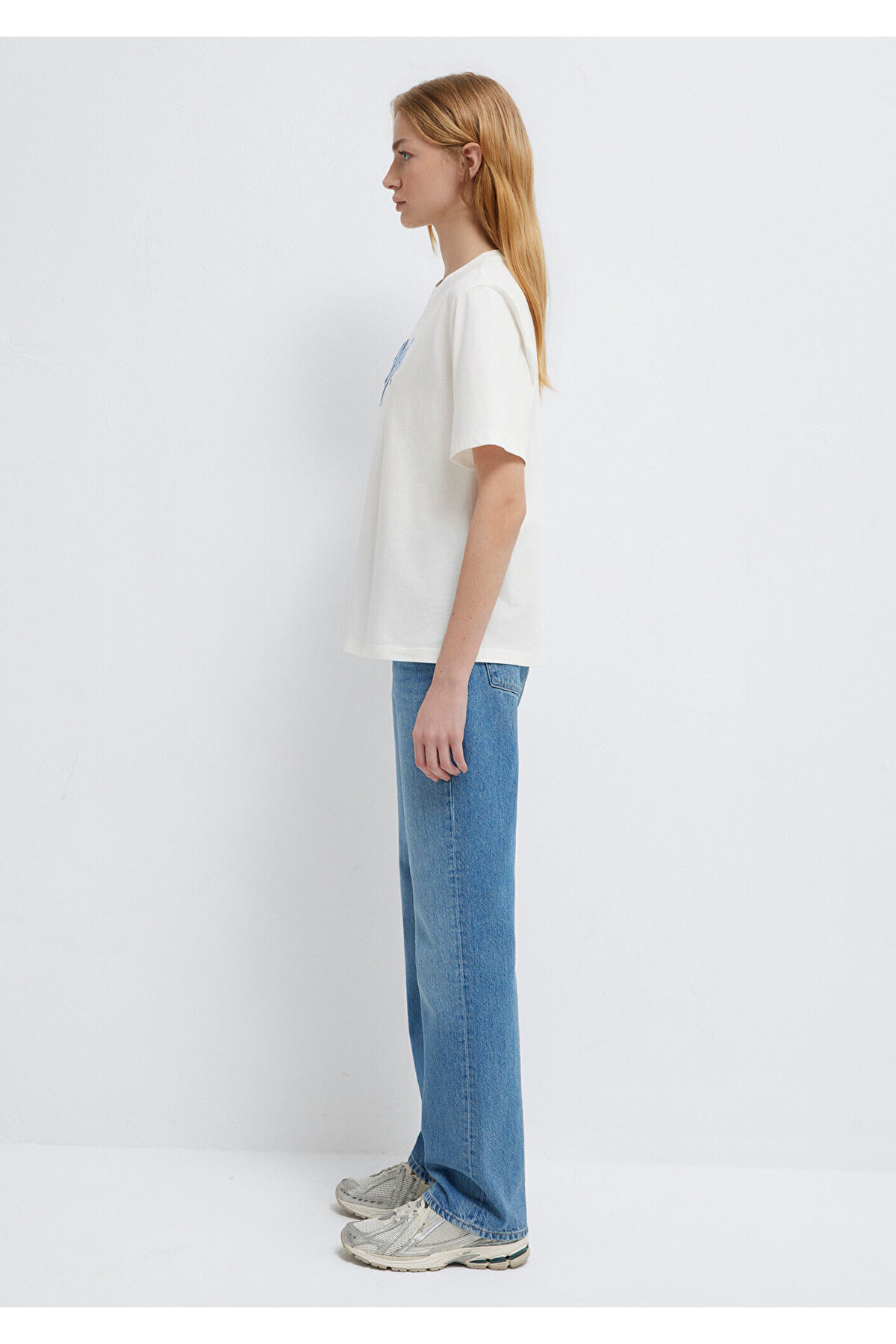 Mavi  Logo Baskılı Ekru Tişört Regular Fit / Normal Kesim 1613565-80194 - Görsel 4