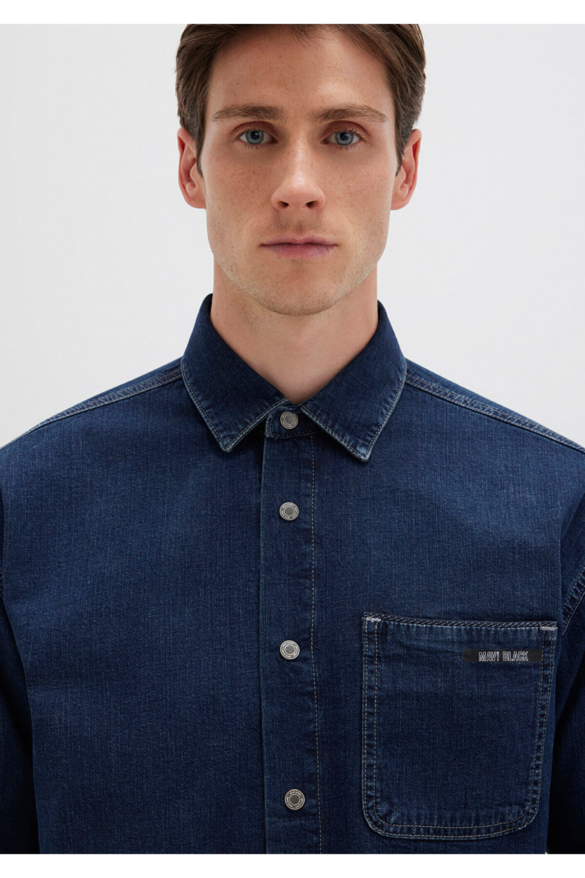 Mavi  Aidan Black Vintage Indigo Mavisi Jean Gömlek Regular Fit / Normal Kesim 0210588-90768 - Görsel 6