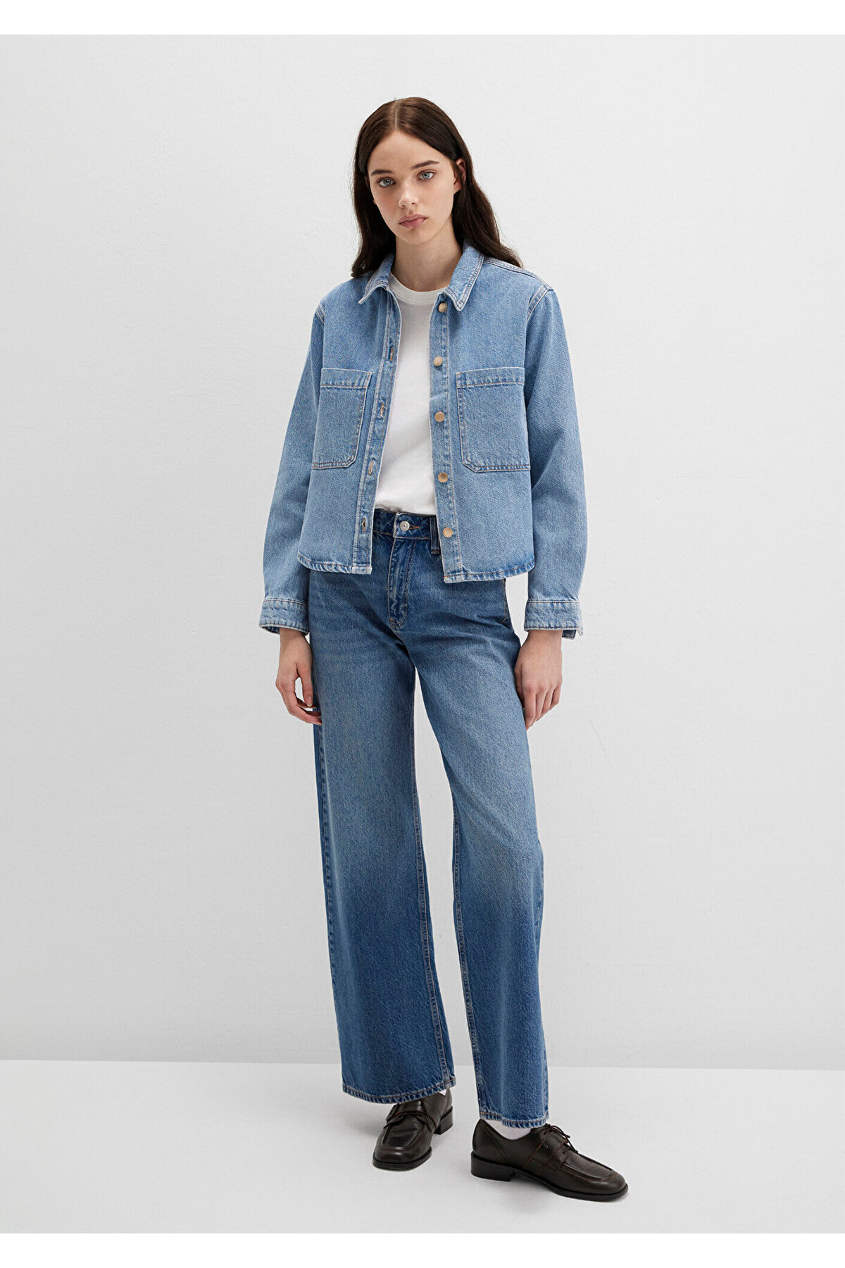 Mavi  Paola Mavi Premium Indigo Mavisi Jean Gömlek Crop / Kısa Kesim 1210779-89212 - Görsel 2