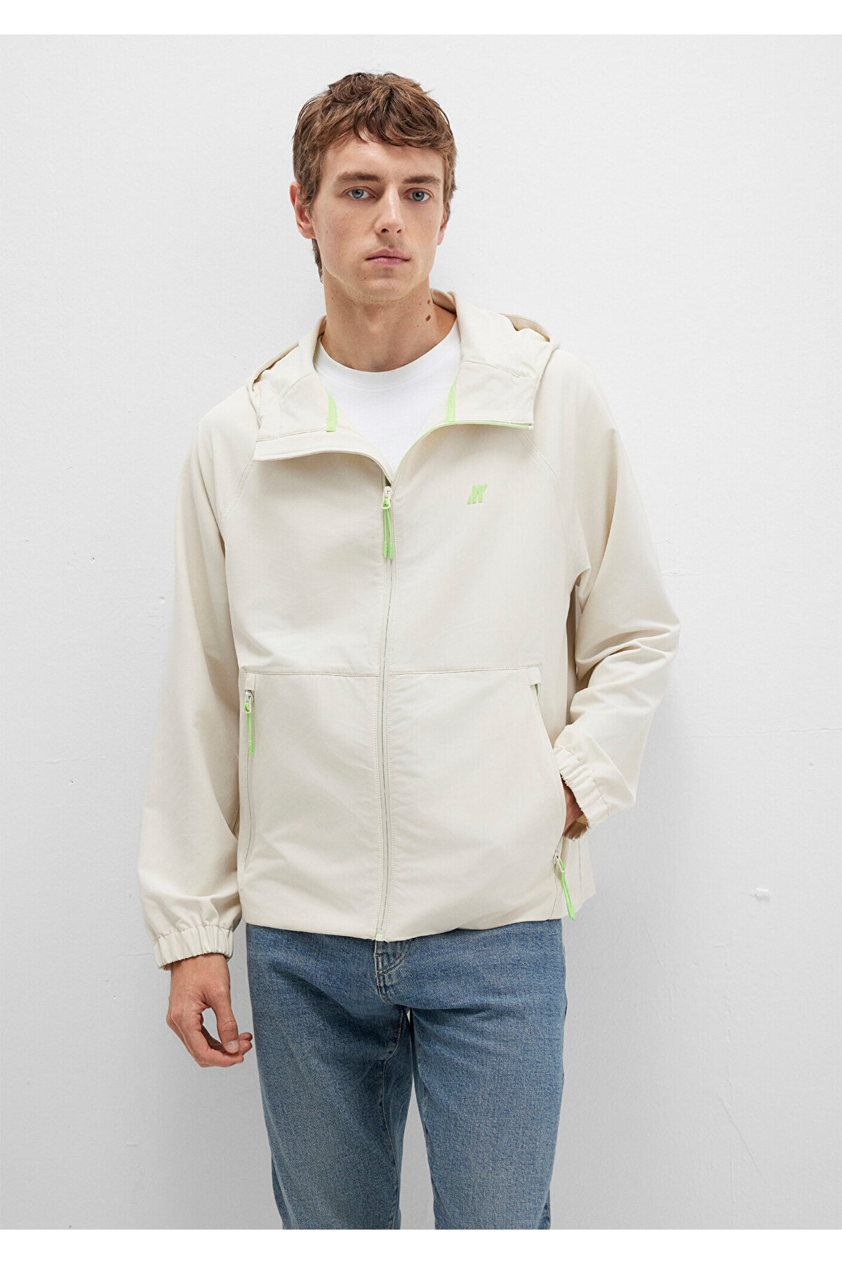Mavi Water Repellent K Hooded Ecru Jacket Regular Fit / Normal Cut