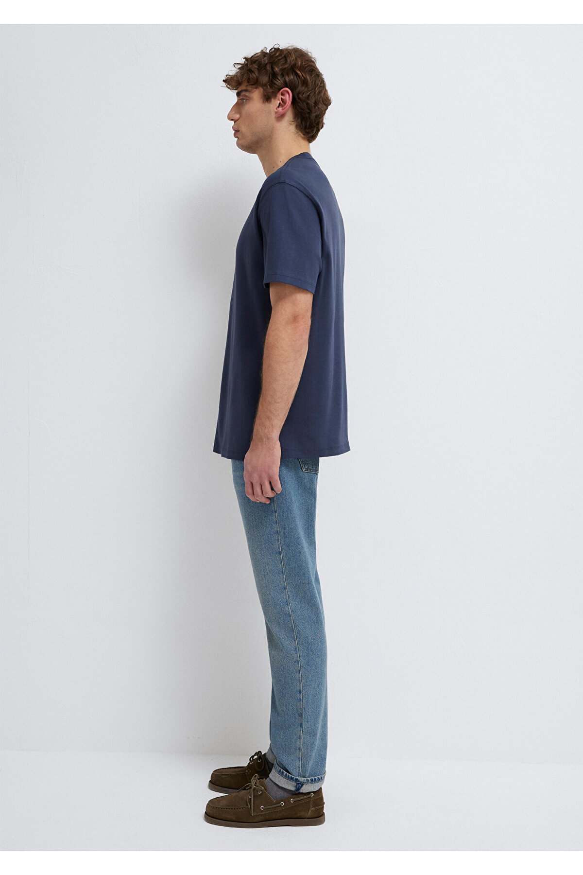 Mavi  Logo Lacivert Basic İnterlok Tişört Loose Fit / Bol Rahat Kesim 0613102-85315 - Görsel 4