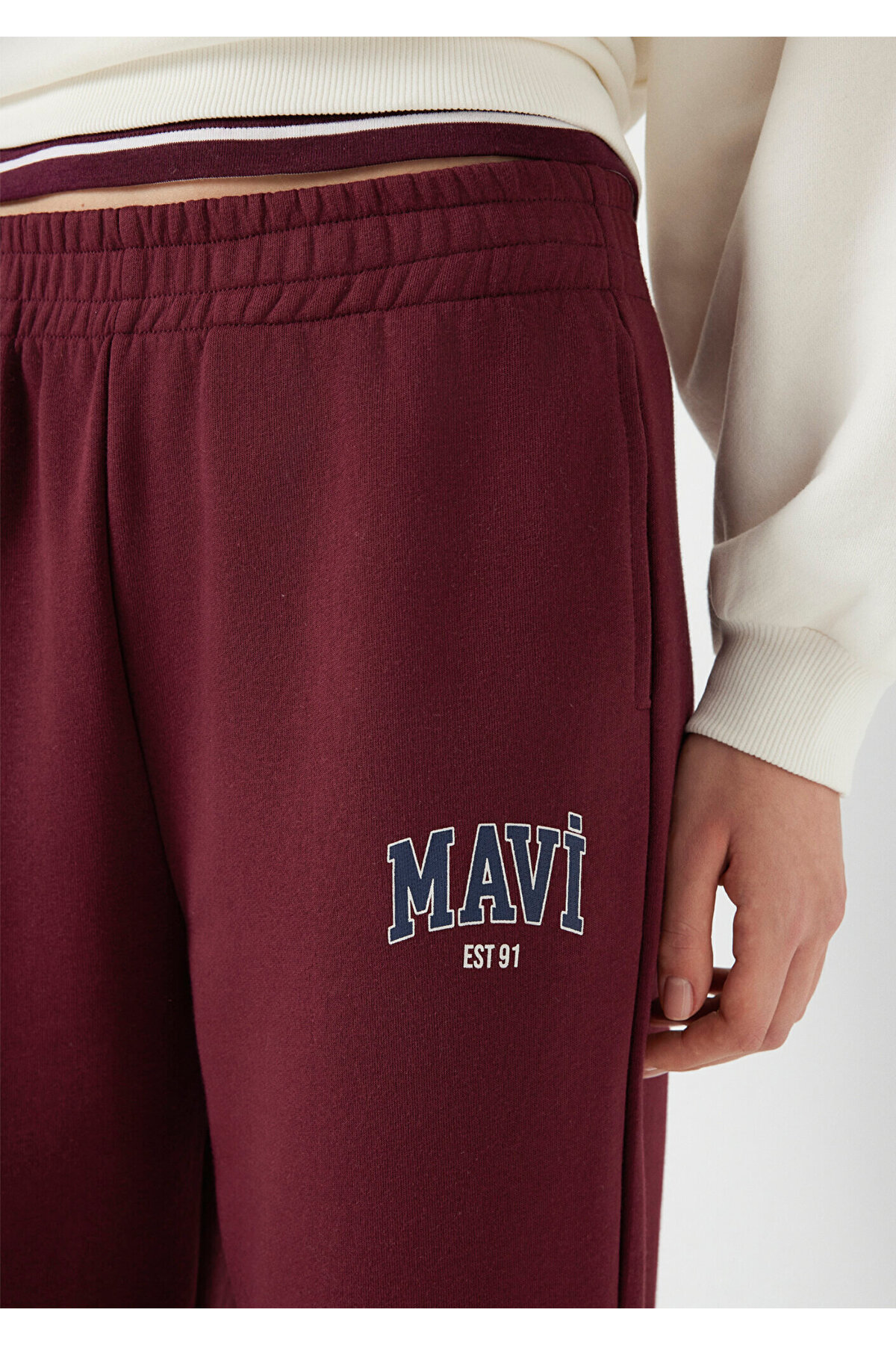 Mavi  Logo Baskılı Bordo Eşofman Altı 1010757-90705 - Görsel 6