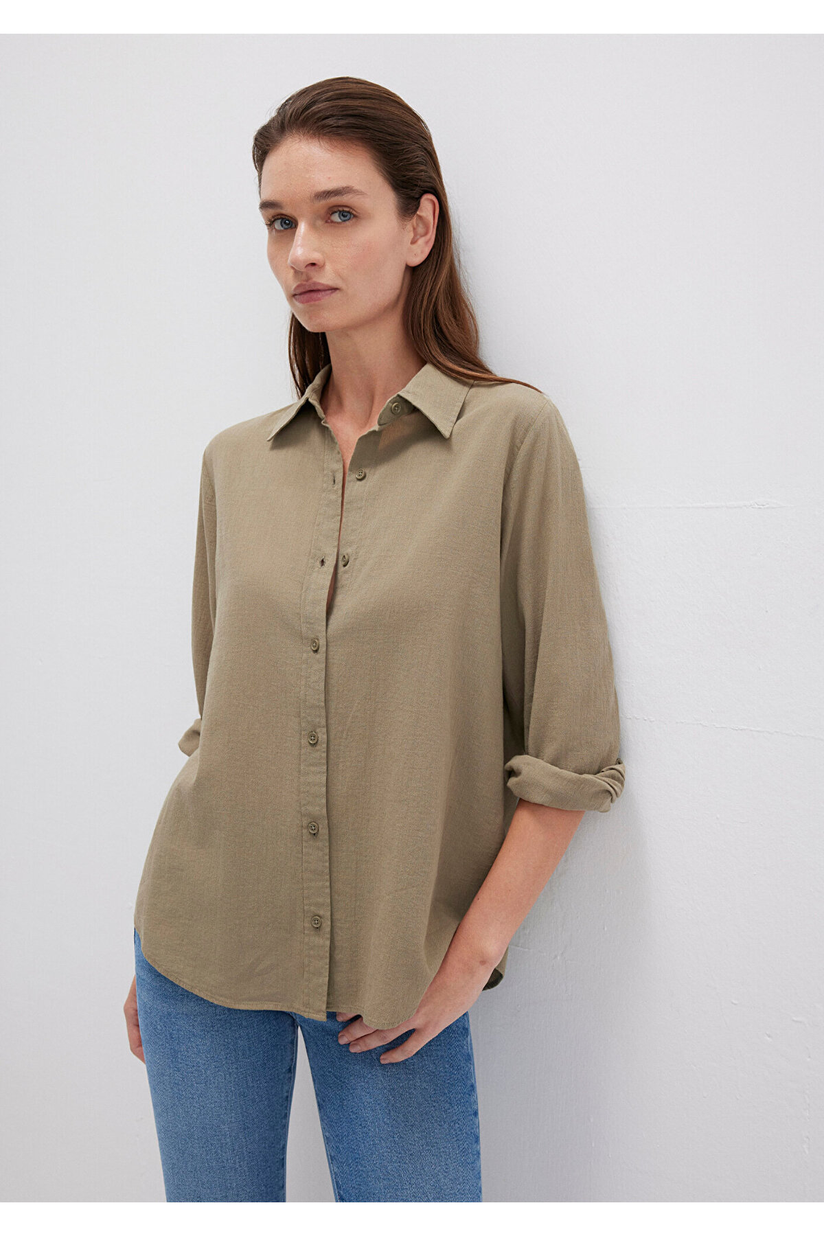 Mavi Haki Gömlek Loose Fit / Bol Rahat Kesim 1211171-71819 — سبز