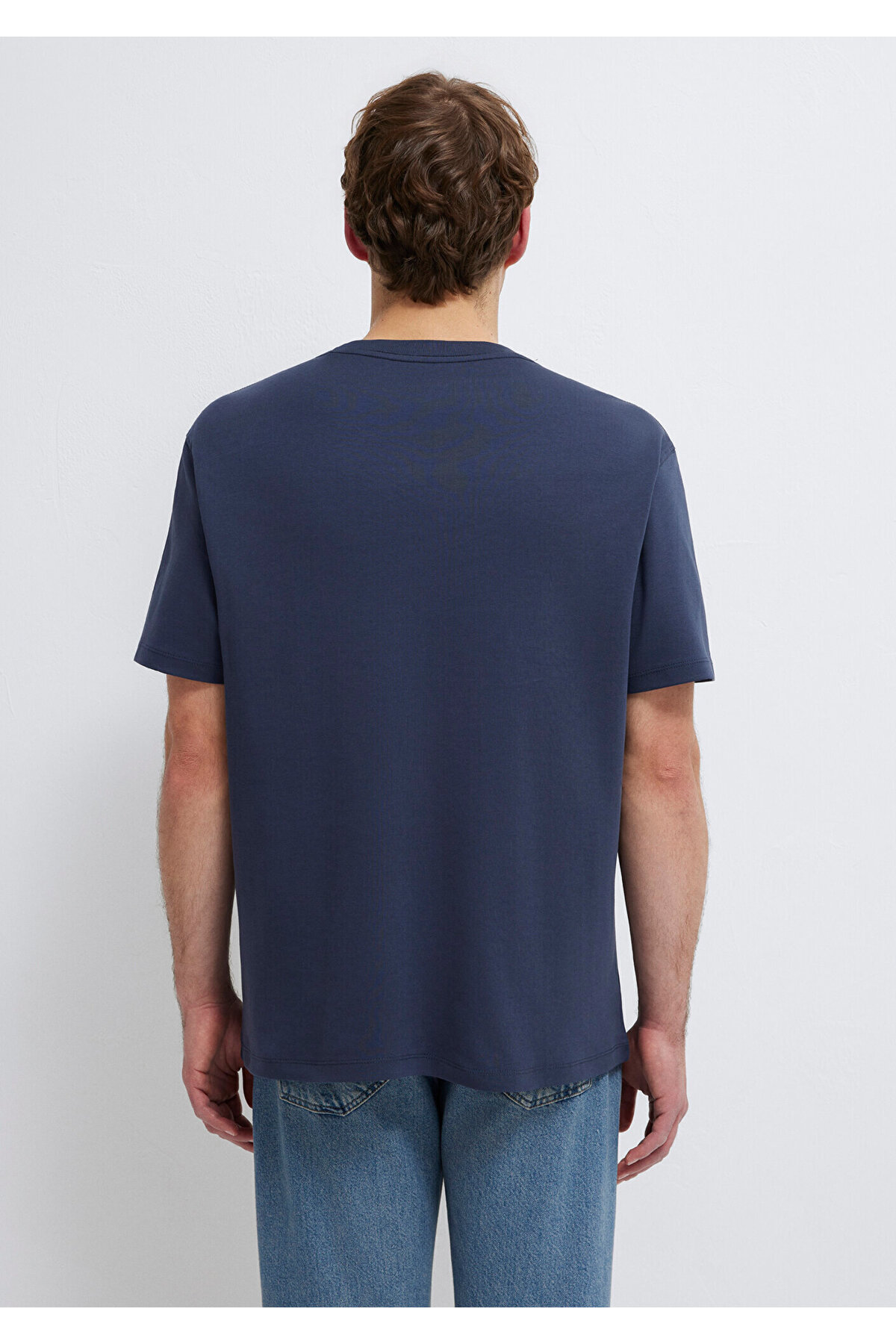 Mavi  Logo Lacivert Basic İnterlok Tişört Loose Fit / Bol Rahat Kesim 0613102-85315 - Görsel 5