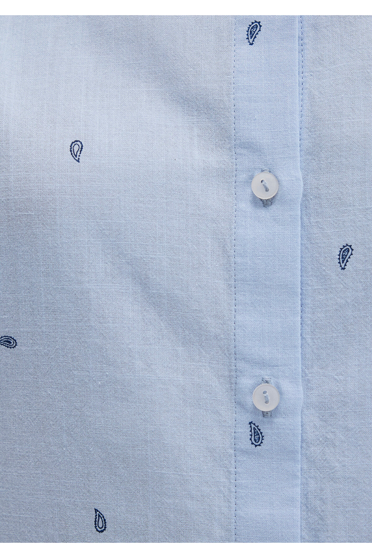 Mavi  Mini Baskılı Gömlek Loose Fit / Bol Rahat Kesim 1210030-84655 - Görsel 7