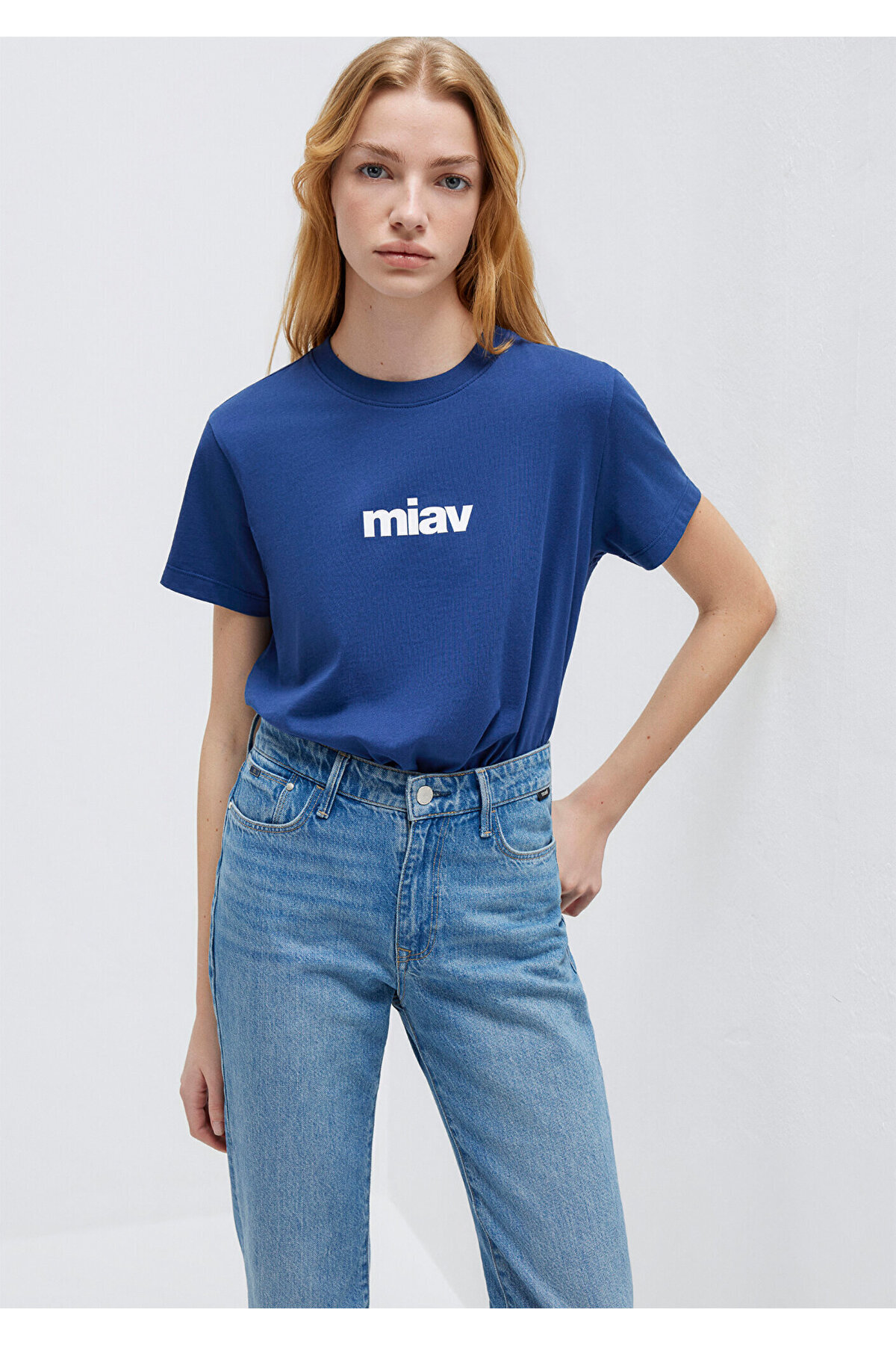 Mavi  Miav Baskılı Tişört Regular Fit / Normal Kesim 1610622-70722 - Görsel 2