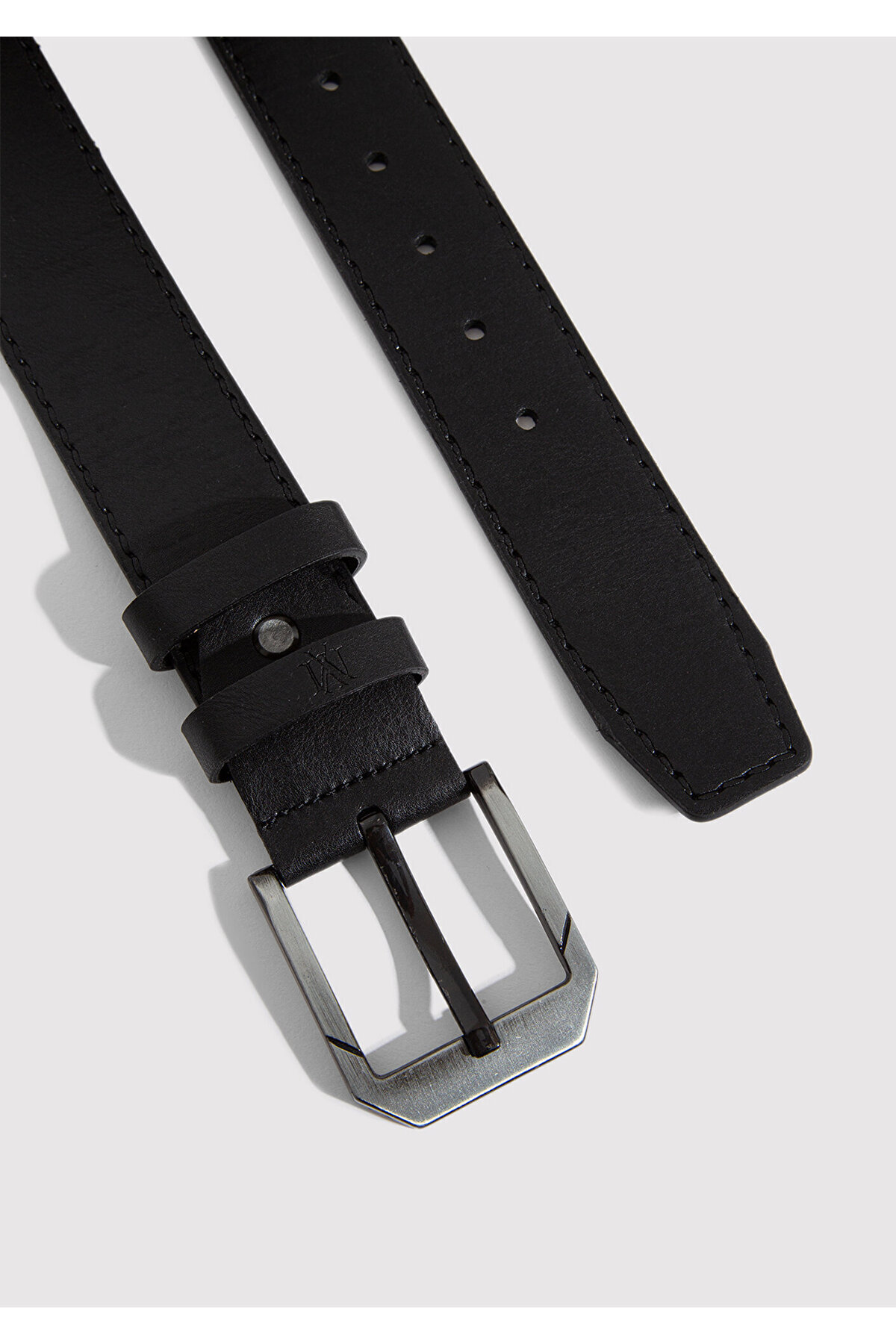 Mavi  Siyah Suni Deri Kemer 0911653-21842 - Görsel 3