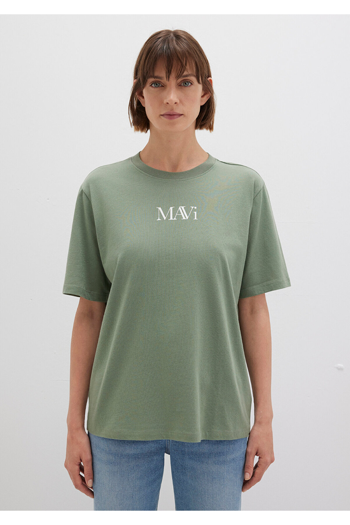 Mavi  Logo Baskılı Yeşil Tişört Regular Fit / Normal Kesim 1611594-81976 - Görsel 4