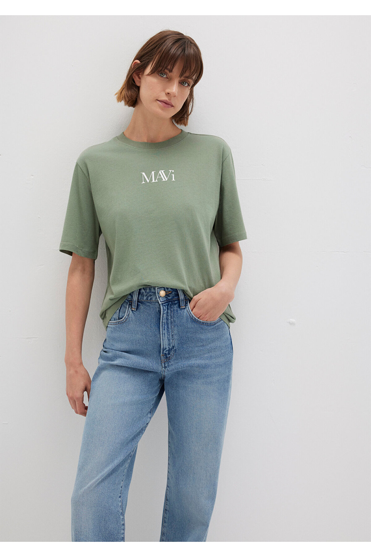 Mavi  Logo Baskılı Yeşil Tişört Regular Fit / Normal Kesim 1611594-81976 - Görsel 3