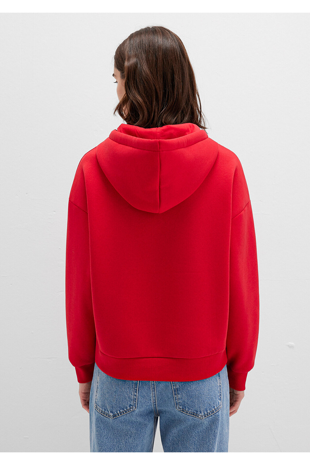 Mavi  Logo Baskılı Kapüşonlu Kırmızı Sweatshirt 168334-35476 - Görsel 6